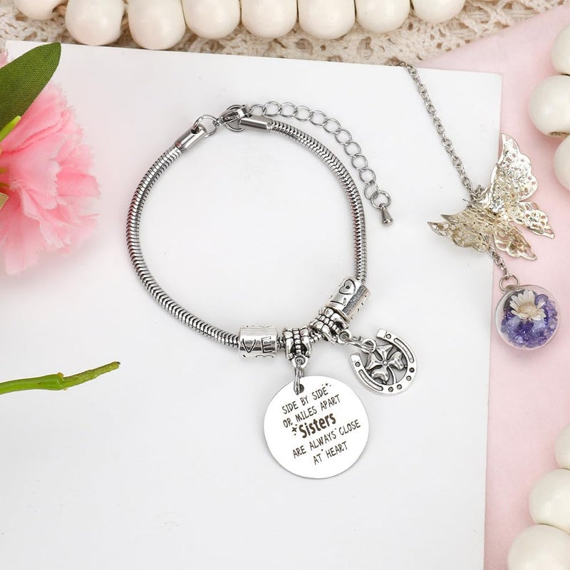 EGHTvmok Sister Birthday Gifts Christmas Mothers Day Sisters Graduation Valentines Bracelet Sunflower,Butterfly,Elephant - Image 4